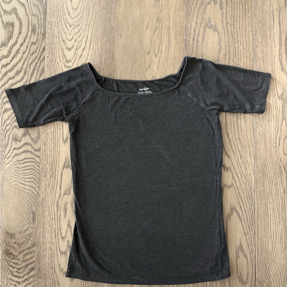 Lord & Taylor Charcoal Grey Top